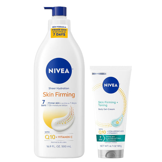 NIVEA_Sheer_Hydration_Skin_Firming_Body_Lotion_(16.9_Fl_Oz)_+_Skin_Firming_&_Toning_Body_Gel_Cream_with_Hyaluronic_Acid_(6.7_Oz),_Enriched_with_Q10_and_Vitamin_C