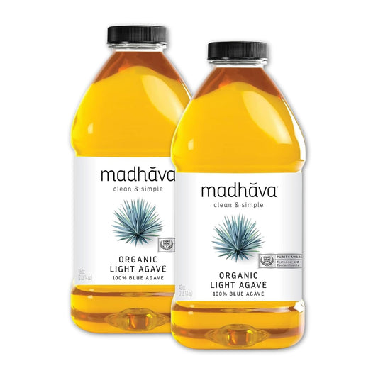 MADHAVA_Organic_Light_Agave,_100%_Pure_Blue_Nectar_|_Sugar_Alternative_|_Vegan_|_Non_GMO_|_Natural_Liquid_Sweetener,_46_Oz._(Pack_of_2)