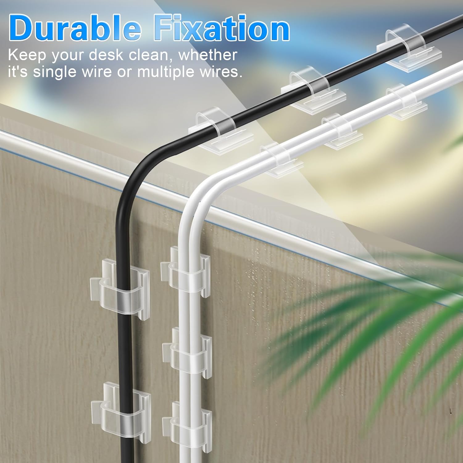 60_PCS_XHF_5/8”_Adhesive_Cable_Wire_Clips_Clear,_Outdoor_Christmas_Light_Clips,_Cable_Staples_Cable_Management_Wire_Organizer_Cord_Holder_for_Under_Desk,_Car,_Wall,_TV_PC_Ethernet_Cable