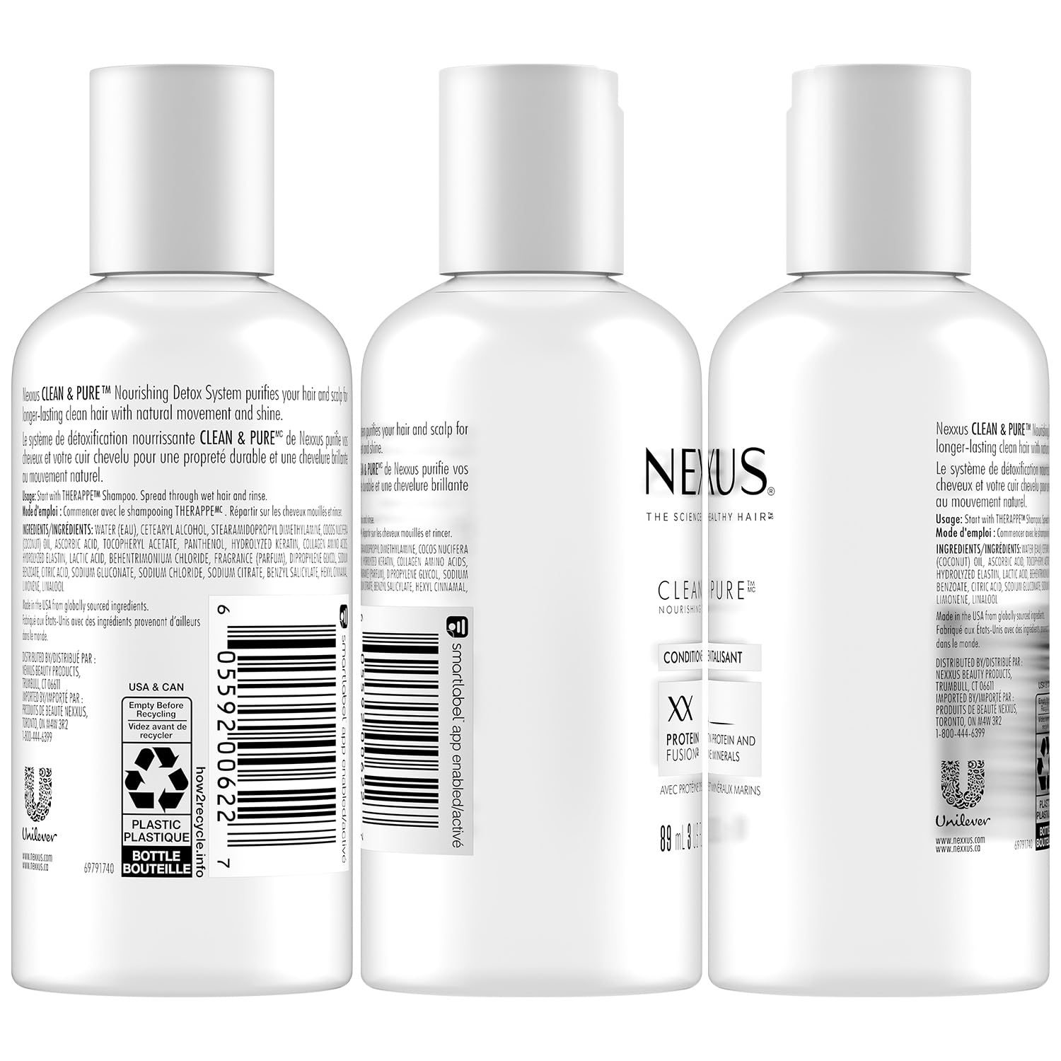 Nexxus_Travel_Shampoo_and_Conditioner,_Clean_&_Pure_–_Hair_Products_with_Elastin_Protein_and_Marine_Minerals,_Sulfate-Free,_3_Oz_Ea