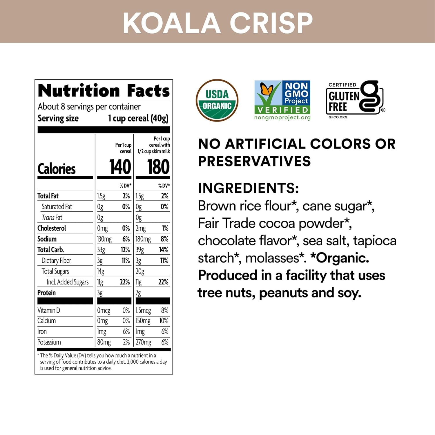 EnviroKidz_Organic_Koala_Crisp_Cereal,_11.5_oz_(Pack_of_1),_Chocolate,_Gluten_Free,_Non-GMO,_Fair_Trade,_by_Nature's_Path