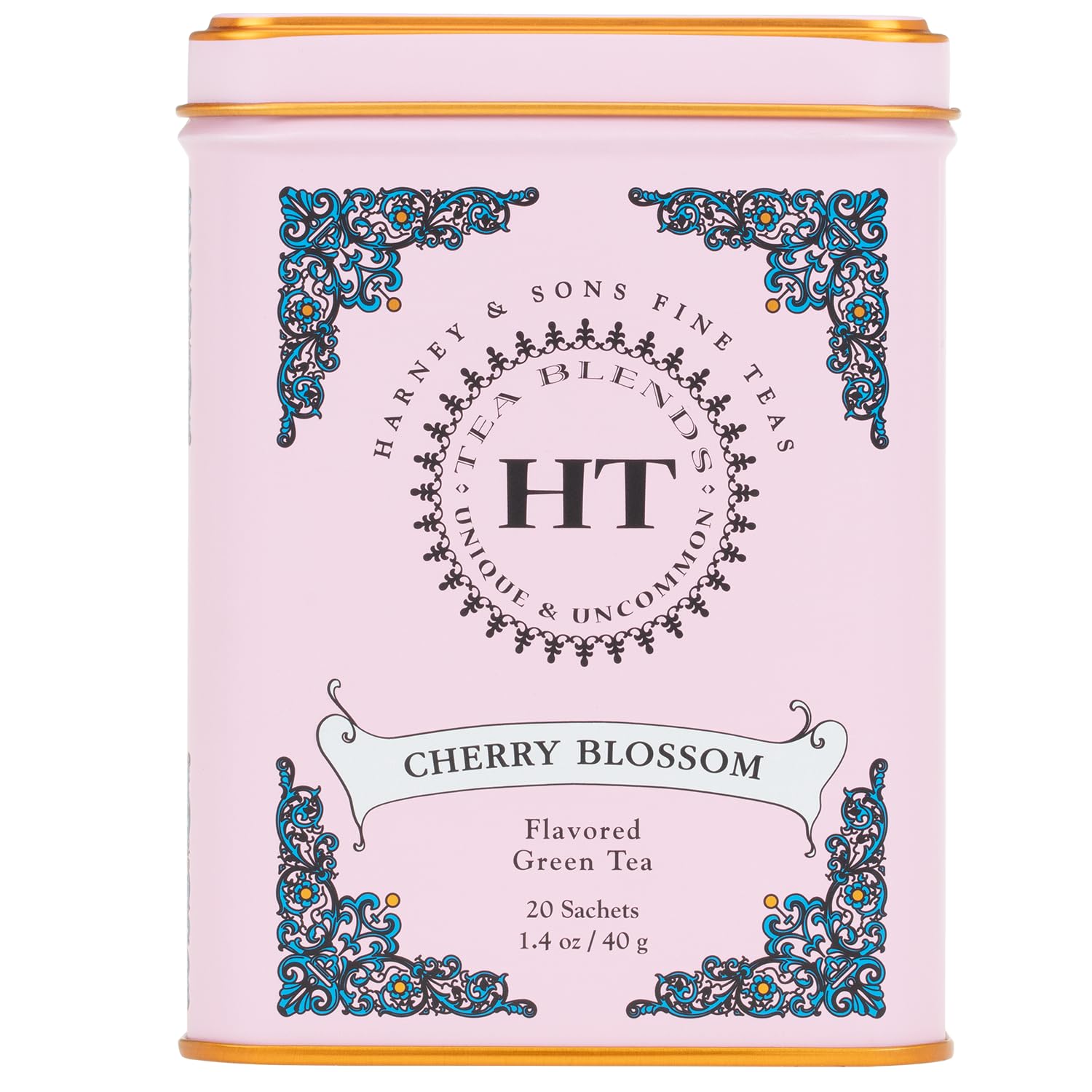 Harney_&_Sons_Caffeinated_Blossom_Green_Tea_Tin_Sachets_Pink_31629,_Cherry,_20_Count_(Pack_of_1)