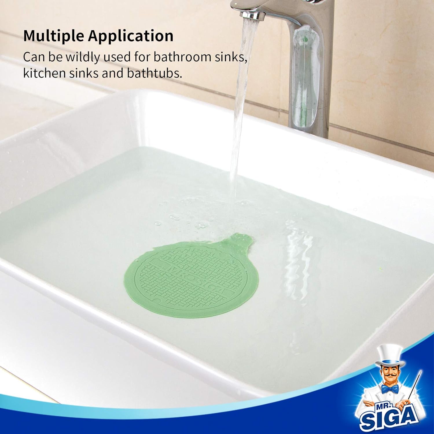 MR.SIGA_Silicone_Bathtub_Stopper,_Drain_Stopper_for_Shower,_Sink,_5.1"_Diameter,_3_Pack