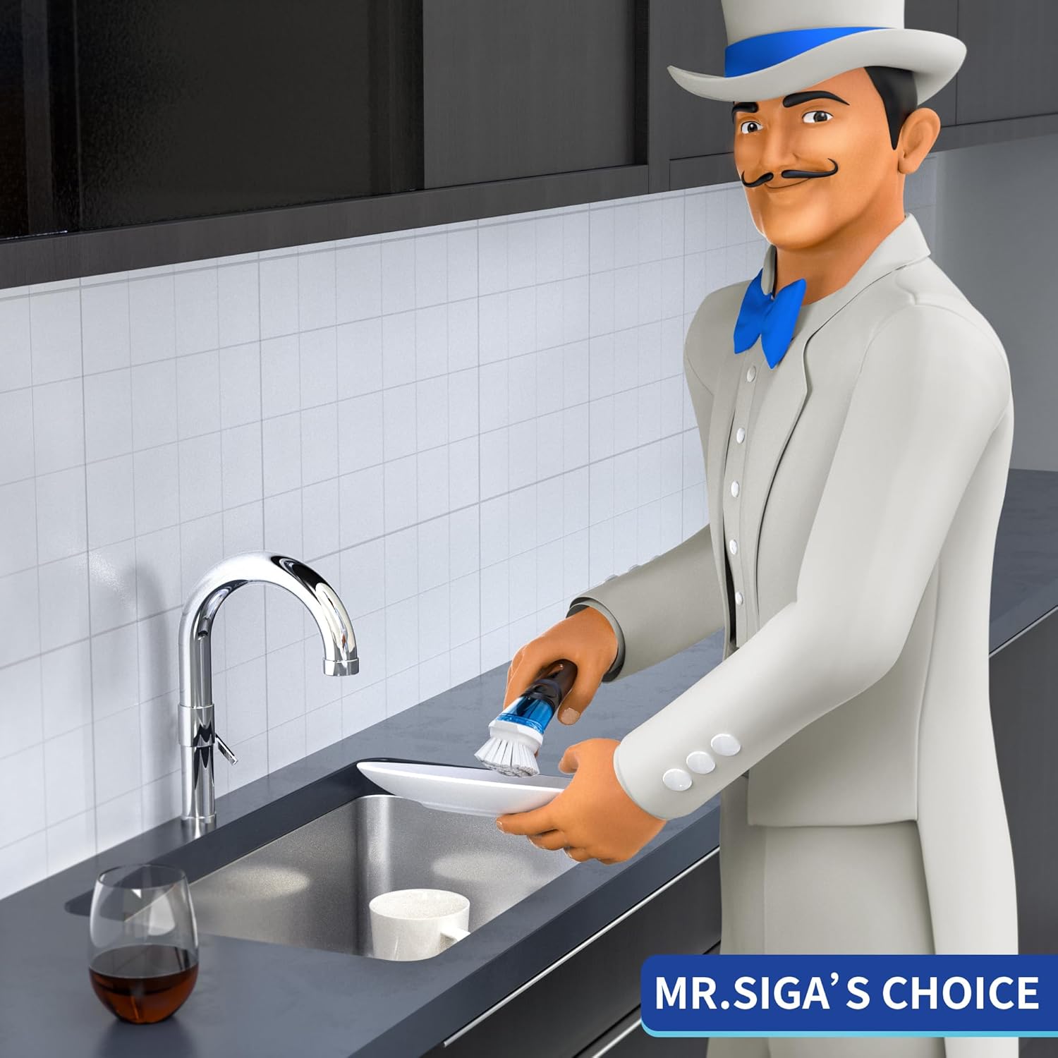 MR.SIGA_Soap_Dispensing_Dish_Brush,_Kitchen_Brush_for_Pot_Pan_Sink_Cleaning,_Black,_Pack_of_2