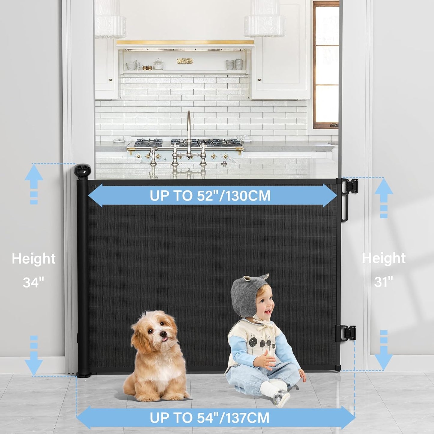 probebi_Retractable_Baby,_Child_&_Dog_Gates_for_Stairs,_Extends_to_54"_Wide_34"_Tall,_Use_for_Outdoor,_Indoor,_Hallways,_Doorways,_Deck,_Porch,_Black