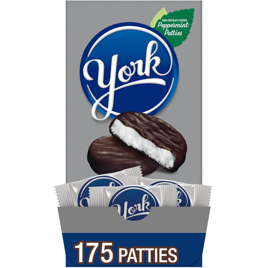 YORK_Dark_Chocolate_Peppermint_Patties,_Candy_Bulk_Box,_84_oz_(175_Pieces)