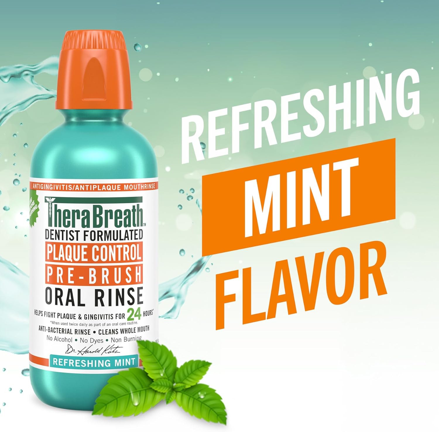 TheraBreath_Plaque_Control_Pre-Brush_Oral_Rinse,_Refreshing_Mint_Flavor,_Antigingivitis_and_Antiplaque_Rinse,_Dentist_Formulated,_Alcohol_Free,_16_Fl_Oz_(Pack_of_2)