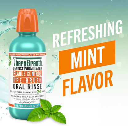 TheraBreath_Plaque_Control_Pre-Brush_Oral_Rinse,_Refreshing_Mint_Flavor,_Antigingivitis_and_Antiplaque_Rinse,_Dentist_Formulated,_Alcohol_Free,_16_Fl_Oz_(Pack_of_2)