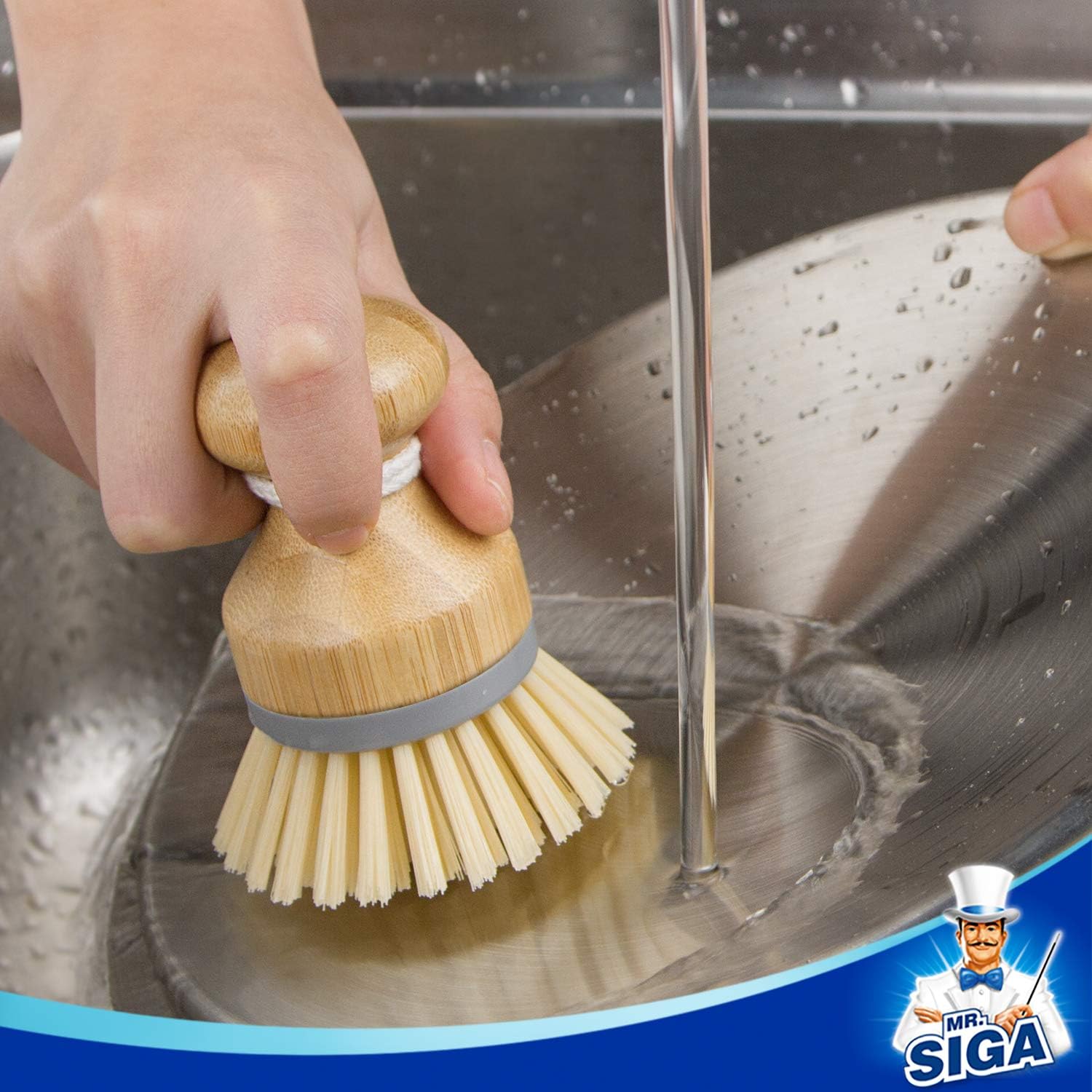 MR.SIGA_Bamboo_Palm_Brush,_Scrub_Brush_for_Dishes_Pots_Pans_Kitchen_Sink_Cleaning,_Pack_of_2