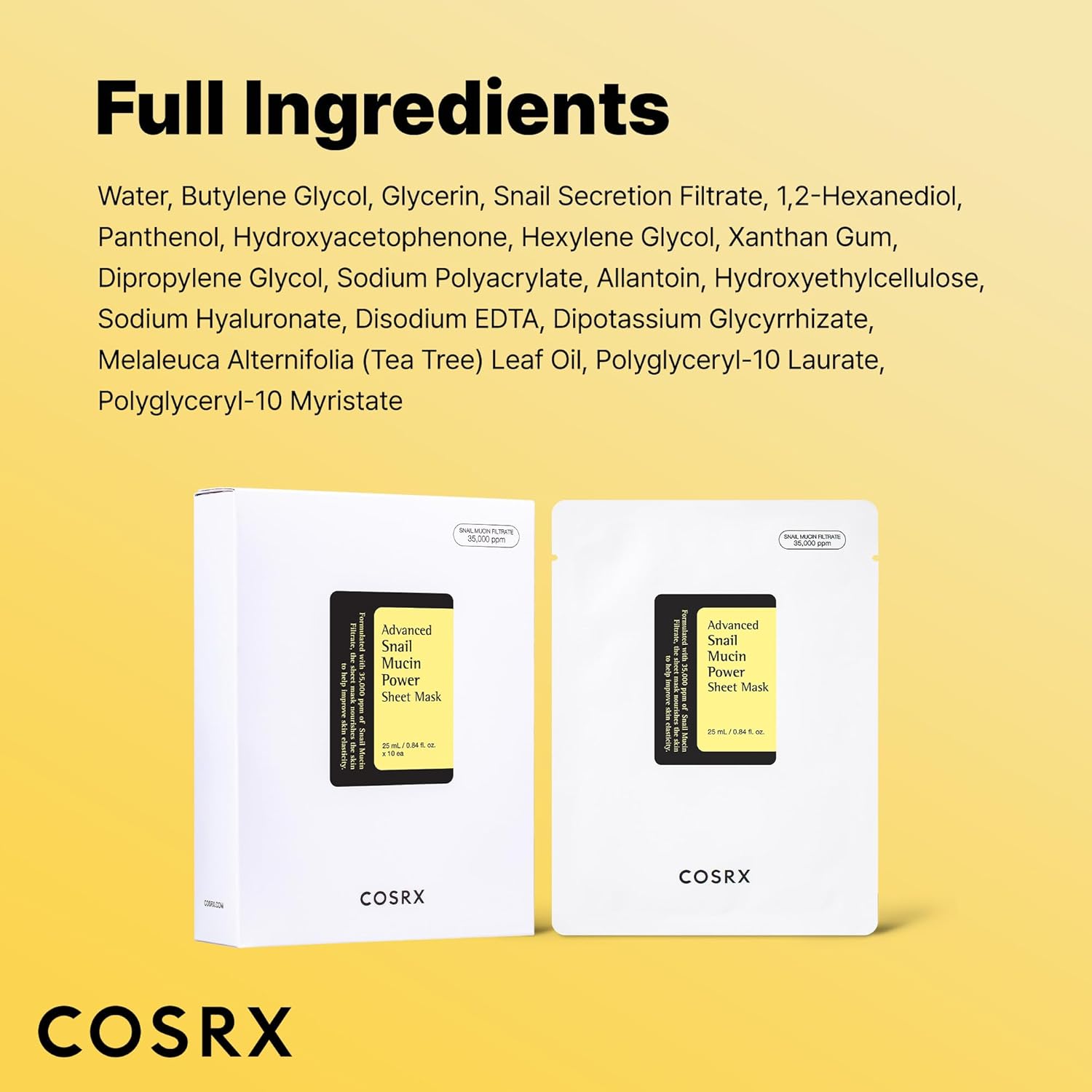 COSRX_Snail_Mucin_Sheet_Mask_10_EA_with_Snail_Mucin_Serum,_Self_Care,_Face_Masks_for_Dry,_Sensitive_Skin,_Not_Tested_on_Animals,_No_Parabens,_No_Sulfates,_Korean_Skin_Care