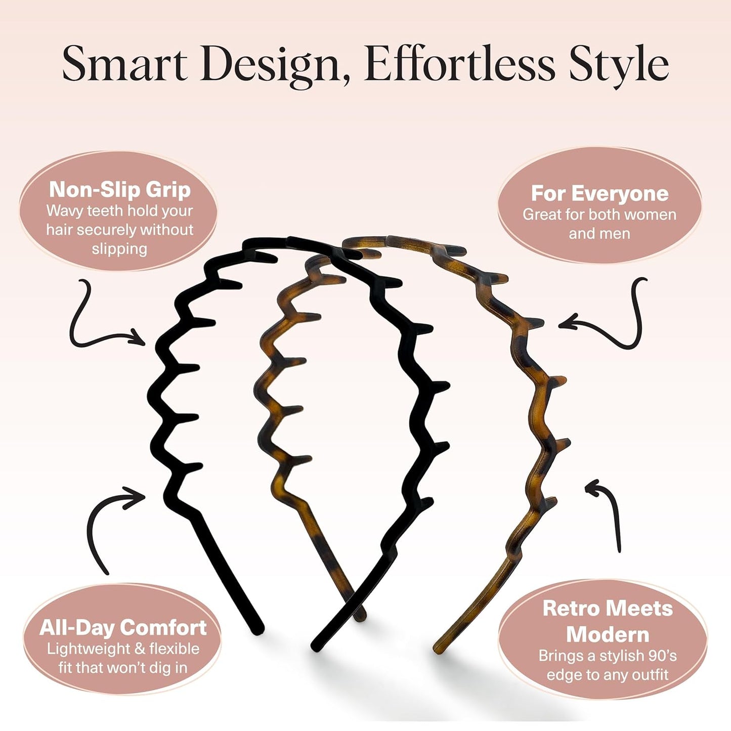 Kitsch_Zig_Zag_Headbands_for_Women_–_Fashion_Accessories_for_Slicked_Back_Styles_-_Comfortable_Wavy_Headbands_|_Comb_Headband_with_Teeth_|_Ideal_Gifts_for_Women_-_Black_and_Tortoise_-_2_pcs