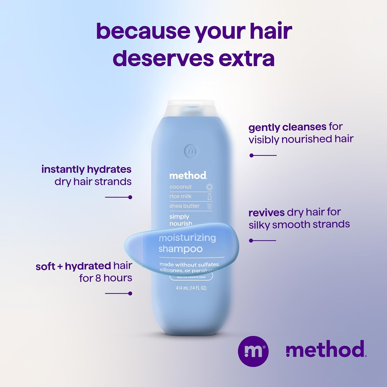 Method_Moisturizing_Shampoo,_Simply_Nourish_-_Hydrates_and_Revives_Dry_Hair,_Safe_for_Color-Treated_Hair_–_Sulfate_Free_and_Cruelty_Free_-_14_oz