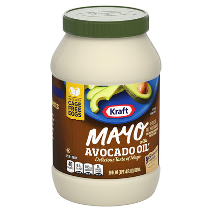 Kraft_Mayo_with_Avocado_Oil_Reduced_Fat_Mayonnaise_-_Classic_Creamy_Condiment_for_Sandwiches_and_Salads,_Made_with_Cage-Free_Eggs,_For_a_Keto_and_Low_Carb_Lifestyle,_30_fl_oz_Jar