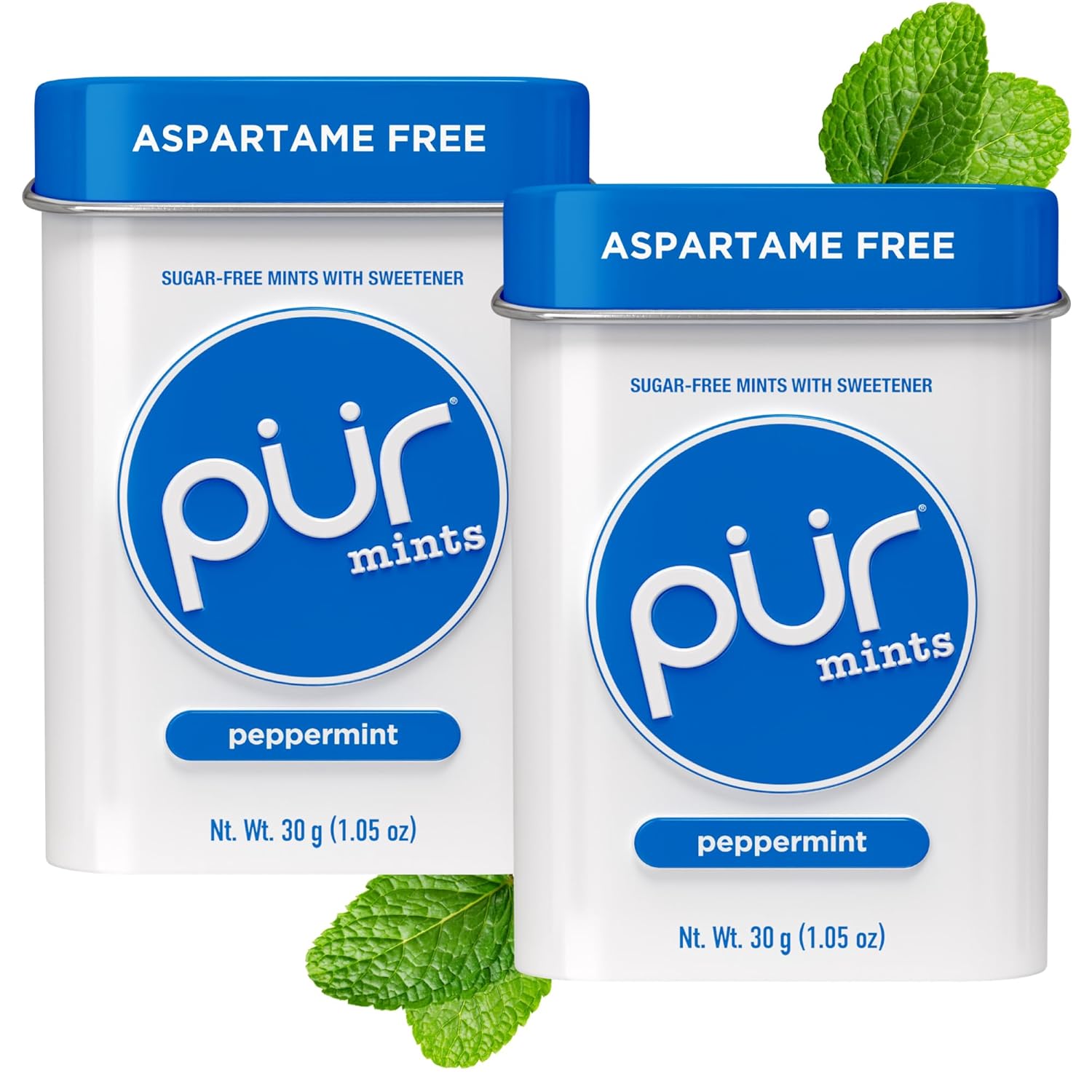 PUR_Mints_|_Aspartame_Free_Mints_|_Made_with_Xylitol_|_Sugar_Free,_Vegan,_Gluten_Free_&_Keto_Friendly_|_Natural_Peppermint_Flavored_Mints,_30_Pieces_(Pack_of_2)