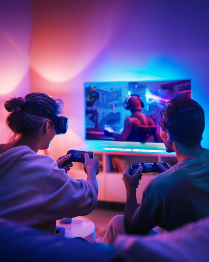 HitLights_LED_Strip_Lights,_4_Pre-Cut_Waterproof_RGB_Small_LED_Light_Strip_Kit_Dimmable_Color_Changing_SMD_5050_LED_Tape_Light_with_RF_Remote,_UL-Listed_Power_Supply_and_Connectors_for_TV_Bedroom_Home