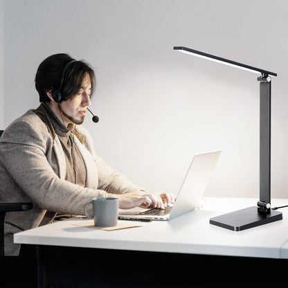 LED_Desk_Lamp_for_Home_Office,_3_Levels_Dimmable_Desk_Light_with_USB_Charging_Port,_Small_Study_Lamp,_Reading_Light_for_Table,_Black,_5000K