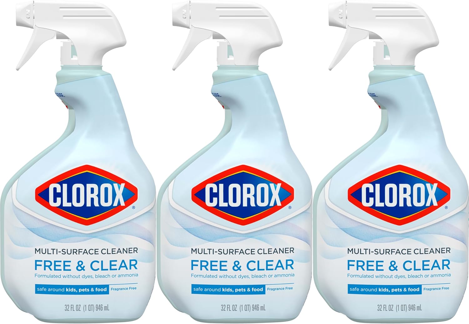 Clorox_Free_&_Clear_Multi_Surface_Cleaner,_Spray_Bottle,_Fragrance_Free,_32_Fluid_Ounces,_Pack_of_3