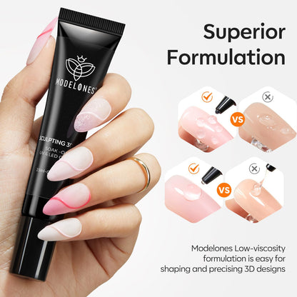 Modelones_3D_Gel_Nail_Art,_Sculpting_Gel_Glue_for_Molding,_Drawing,_Charms_&_Gems_Glue,_Nail_Stuff_for_Chrome_Powder_and_Rhinestone_Design_No_Wipe,_U_V_Light_Cured_Salon_&_DIY_Use