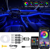 Interior Car LED Strip Lights with Wireless APP and Remote Control, RGB  Ambient Lighting Kits, 16 Million Colors Car Neon Lights, Sync to Music