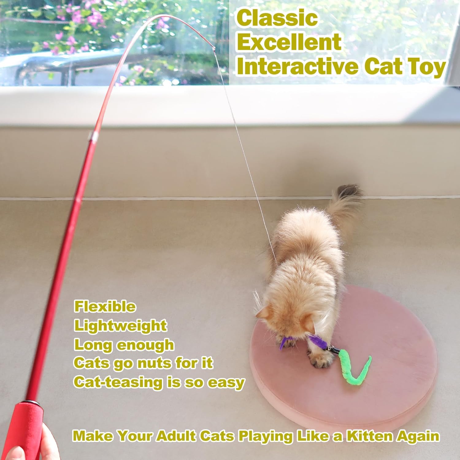 MeoHui_Cat_Toys_for_Indoor_Cats,_Interactive_Cat_Toy_2PCS_Retractable_Wand_Toy_and_9PCS_Cat_Feather_Toys_Refills,_Funny_Kitten_Toys_Cat_Fishing_Pole_Toy_for_Bored_Indoor_Cats_Chase_and_Exercise