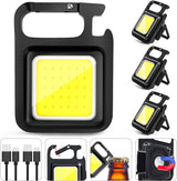 MAKDAK COB Rechargeable Keychain Flashlight 2Pack, High Lumen Super Bright LED Work Light with Magnet,Clip,Bottle Opener for Dog Walking,Car Repair, Emergency,Camping,EDC
