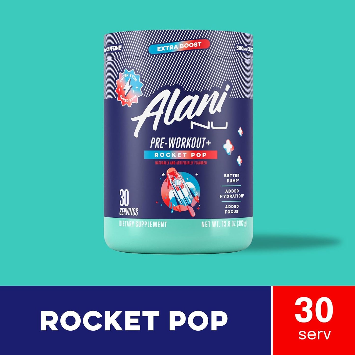 Alani_Nu_Pre_Workout+_Powder_Rocket_POP,_Extra_Boost,_Sugar_Free,_300mg_Caffeine,_L-Theanine,_Beta-Alanine,_Citrulline,_30_Servings