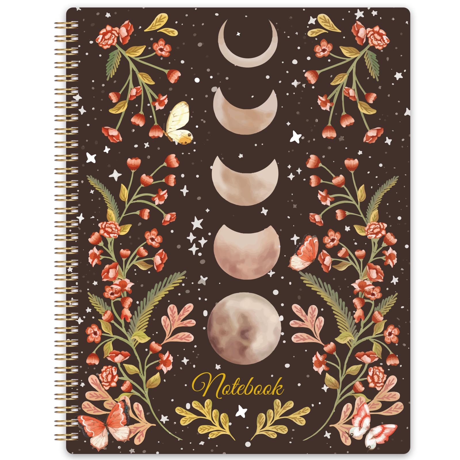 Spiral Notebook - Notebooks Spiral Bound with Back Pocket, Lined Journal Notebook, Spiral Journal for Women, 8.5&amp;#34; x 10.5&amp;#34;, 144 Pages, College Ruled Writing Notebook, 100gsm Paper, for Office &amp;amp; School