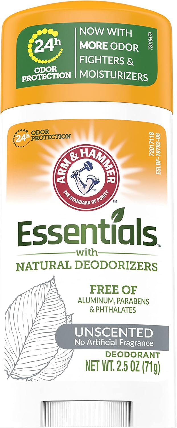 Arm_&_Hammer_Essentials_Solid_Deodorant,_Unscented,2.5_oz,_6_Count