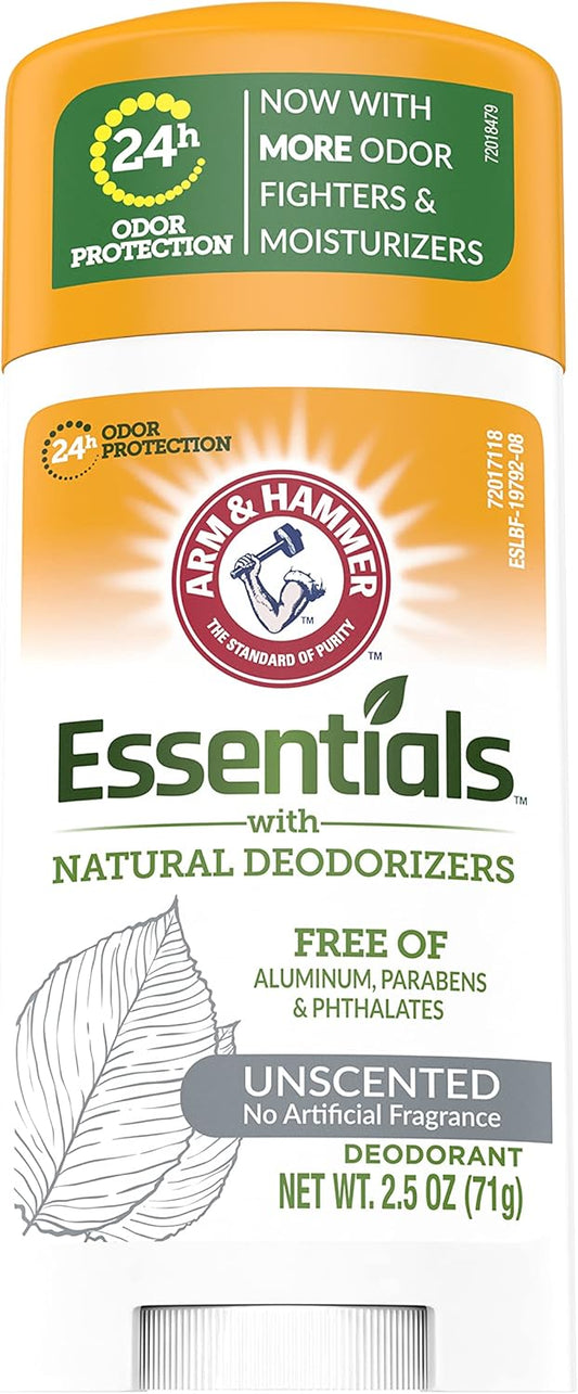 Arm_&_Hammer_Essentials_Solid_Deodorant,_Unscented,2.5_oz,_6_Count