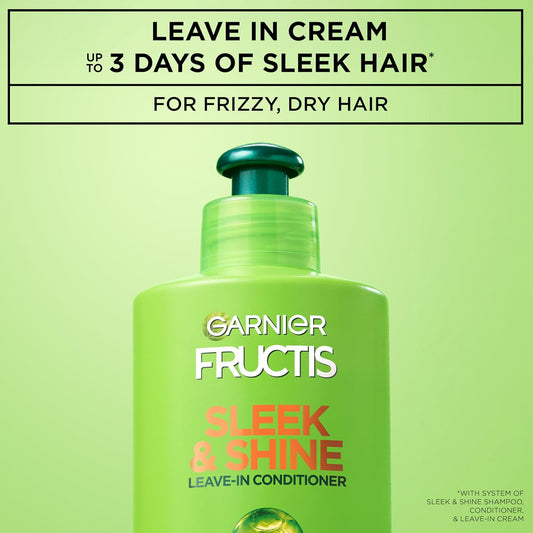 Garnier_Fructis_Sleek_and_Shine_Intense_Smooth_Leave_In_Conditioner,_Conditioning_Hair_Cream_for_Frizzy,_Dry_Hair,_Plant_Keratin_+_Argan_Oil,_10.2_Fl_Oz_(Pack_of_2)