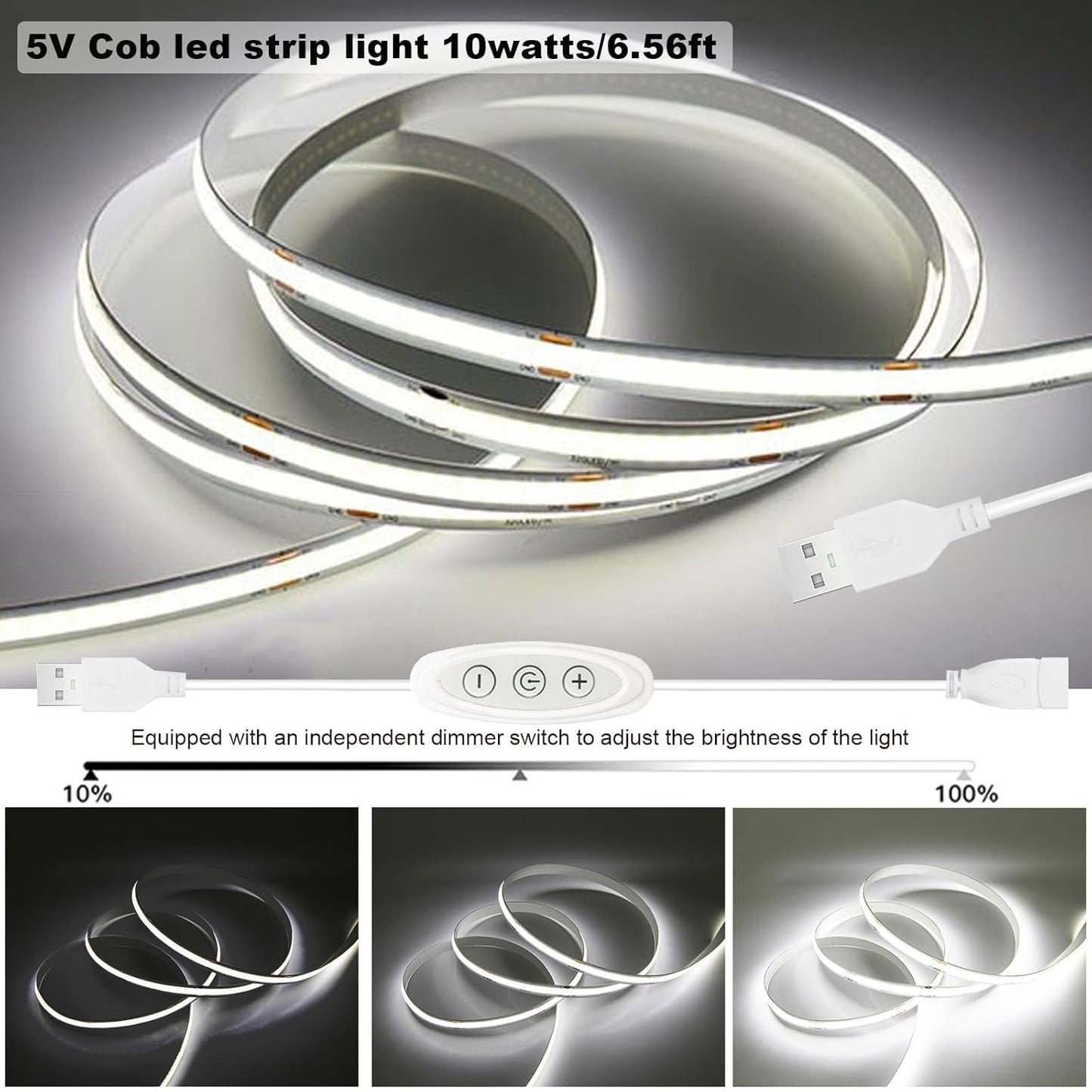 5v_COB_Led_Strip_Lights_USB_Powered_Cool_White/Natural_White/warm_white/Pink_CRI93+_6ft_Led_Tape_Light_with_Dimmer,_10W/2meter_Flexible_&_Dimmable_COB_Strips_for_Sewing_Machine_Desk_Cabinet_DIY_Lighting_Decor