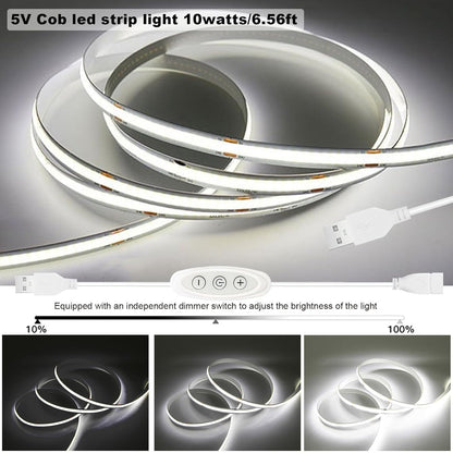 5v_COB_Led_Strip_Lights_USB_Powered_Cool_White/Natural_White/warm_white/Pink_CRI93+_6ft_Led_Tape_Light_with_Dimmer,_10W/2meter_Flexible_&_Dimmable_COB_Strips_for_Sewing_Machine_Desk_Cabinet_DIY_Lighting_Decor