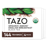 TAZO Organic Awake English Breakfast Black Tea Bags, Bold Traditional Breakfast-Style Black Tea, 144 Total Tea Bags