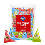 Sour Popping Rocks - 40 Count Bag - Sour Popping Halloween Candy Individually Wrapped - Assorted Fruit Flavors - Triangle Pouches - Blue Raspberry, Watermelon, Green Apple