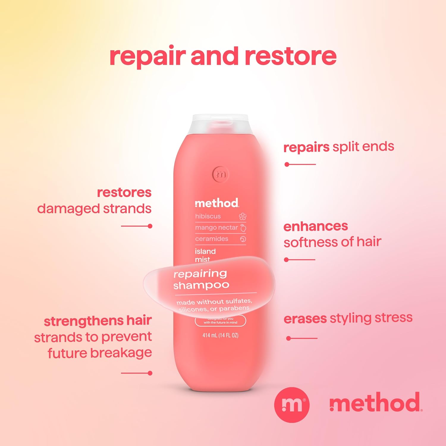 Method_Repairing_Shampoo,_Island_Mist_-_Nourishes_Hair_and_Restores_Damaged_Strands_-_Sulfate_Free,_Color_Safe_-_14_oz