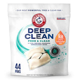 ARM & HAMMER Deep Clean Free & Clear Laundry Detergent Power Paks, Free of Dyes and Perfumes, Dermatologist Tested