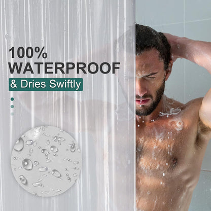 AmazerBath_Plastic_Shower_Curtain_Clear_Premium_PEVA,_Clear_Shower_Curtain_Heavy_Duty_8G,_Weighted_Shower_Curtains_for_Bathroom_Accessories_with_3_Big_Stones_and_12_Rustproof_Grommets,_72x72_Inches