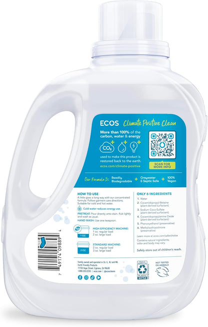 ECOS_Laundry_Detergent_Liquid,_100_Loads_-_Dermatologist_Tested_Laundry_Soap_-_Hypoallergenic,_EPA_Safer_Choice_Certified,_Plant-Powered_-_Free_&_Clear,_100_Fl_Oz