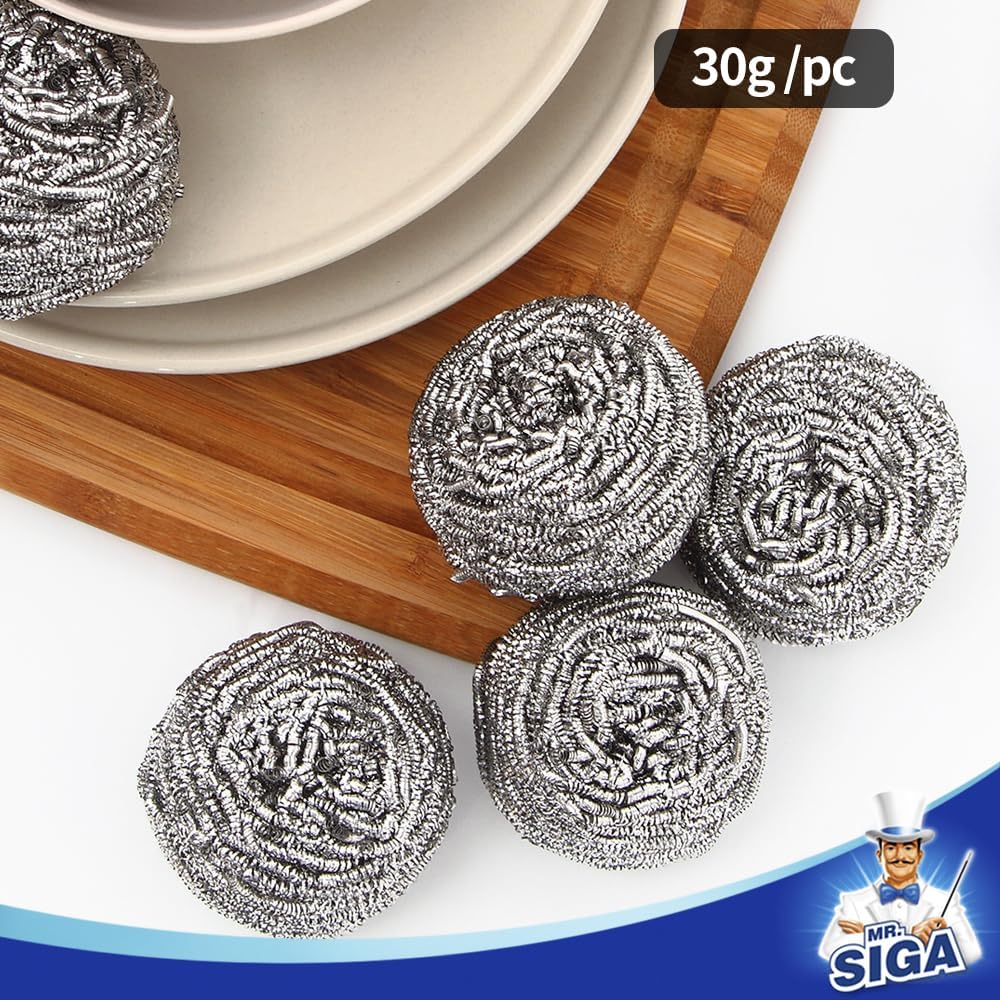 MR.SIGA_Stainless_Steel_Scourer,_Pack_of_6,_30g