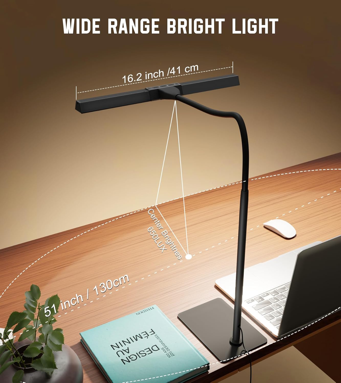 LED_Desk_Lamp_for_Home_Office_with_Base,_Eye-Caring_Architect_Task_Light_with_Adjustable_Gooseneck_12W_USB_Adapter_Touch_Control_5_Dimmable_Brightness_&_Color_Tall_Lamp_for_Reading,_Craft