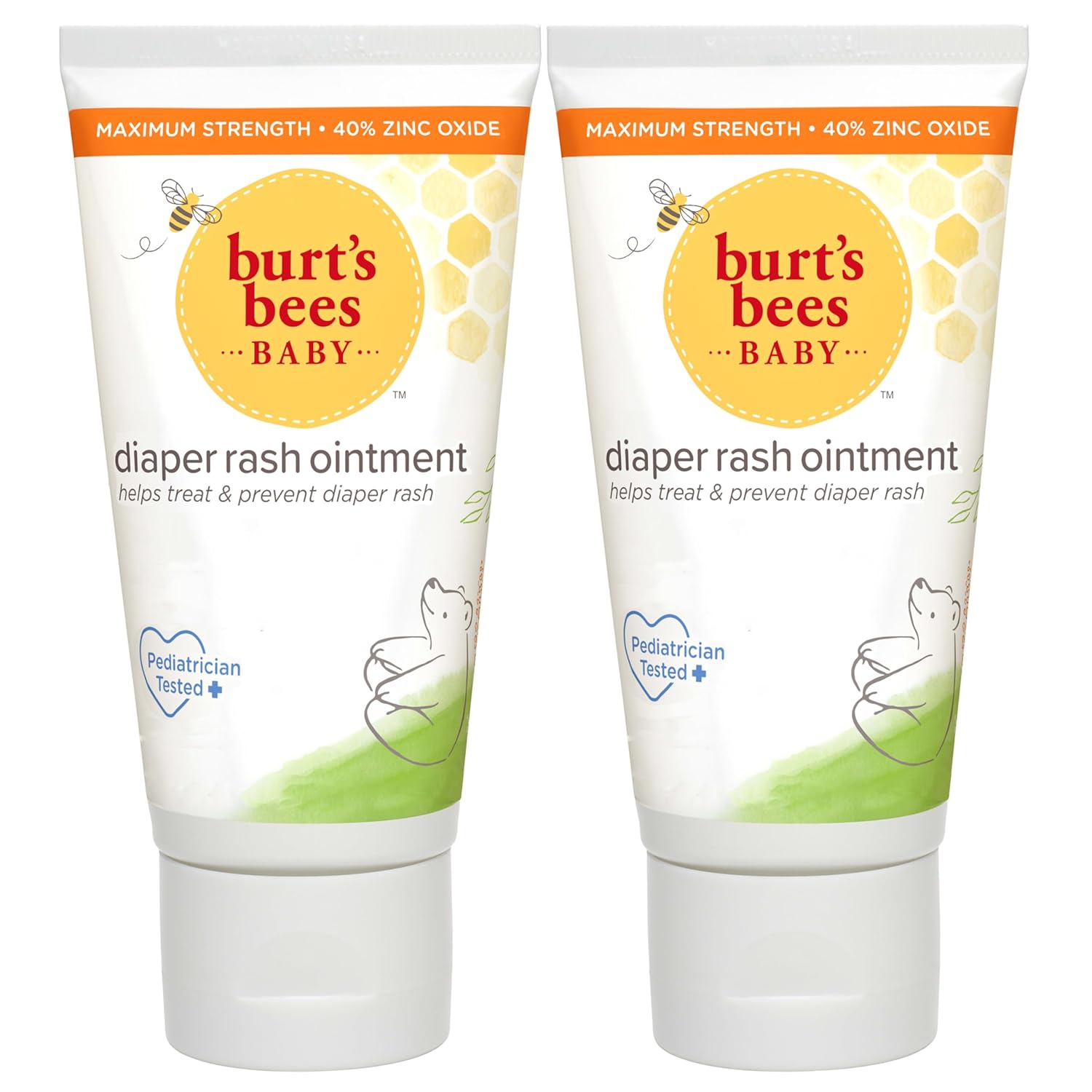 Burt's_Bees_Baby_Diaper_Rash_Ointment,_Maximum_Strength,_40%_Zinc_Oxide,_100%_Natural_Origin,_Pediatrician_Tested,_Net_Weight_3_Ounces_,_Pack_of_2