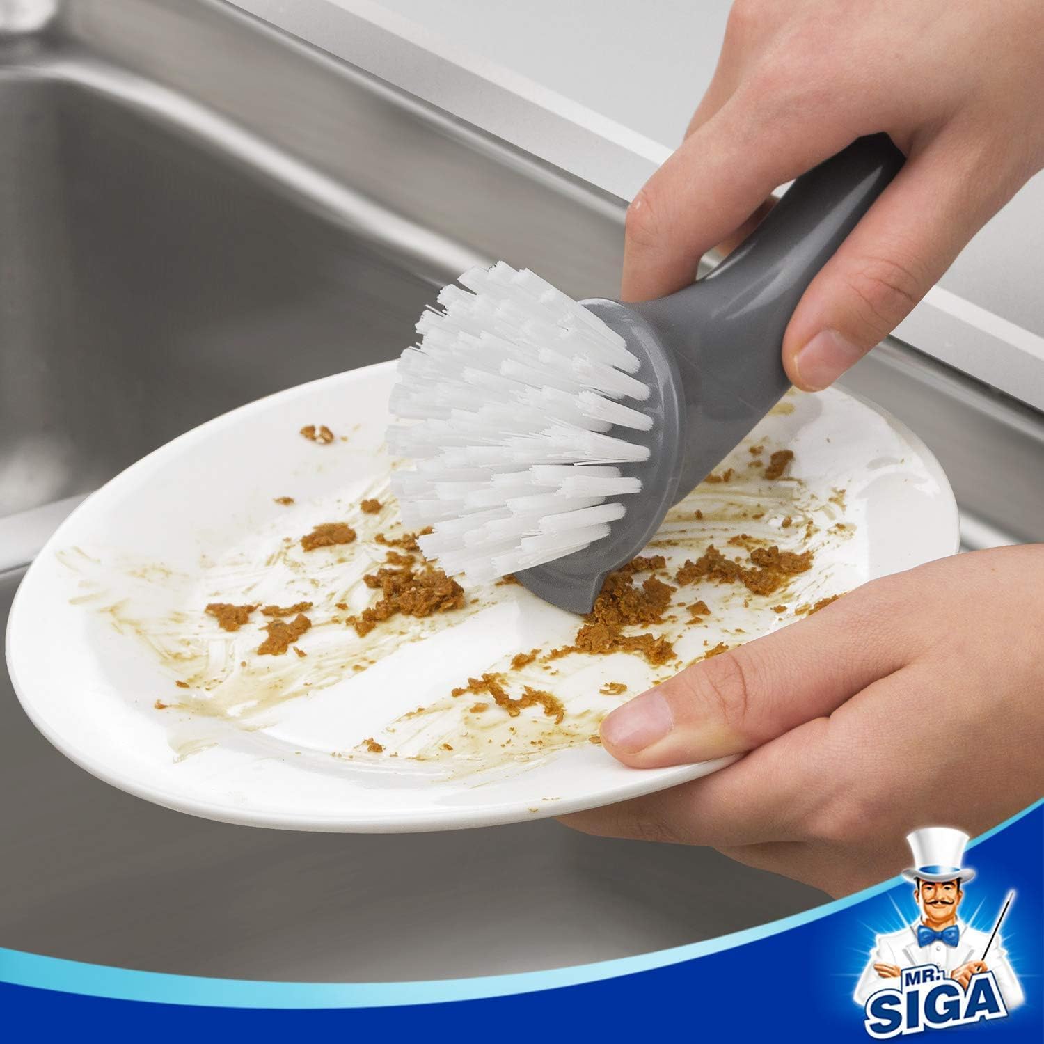 MR.SIGA_Pot_and_Pan_Cleaning_Brush,_Dish_Brush_for_Kitchen,_Gray,_Pack_of_2