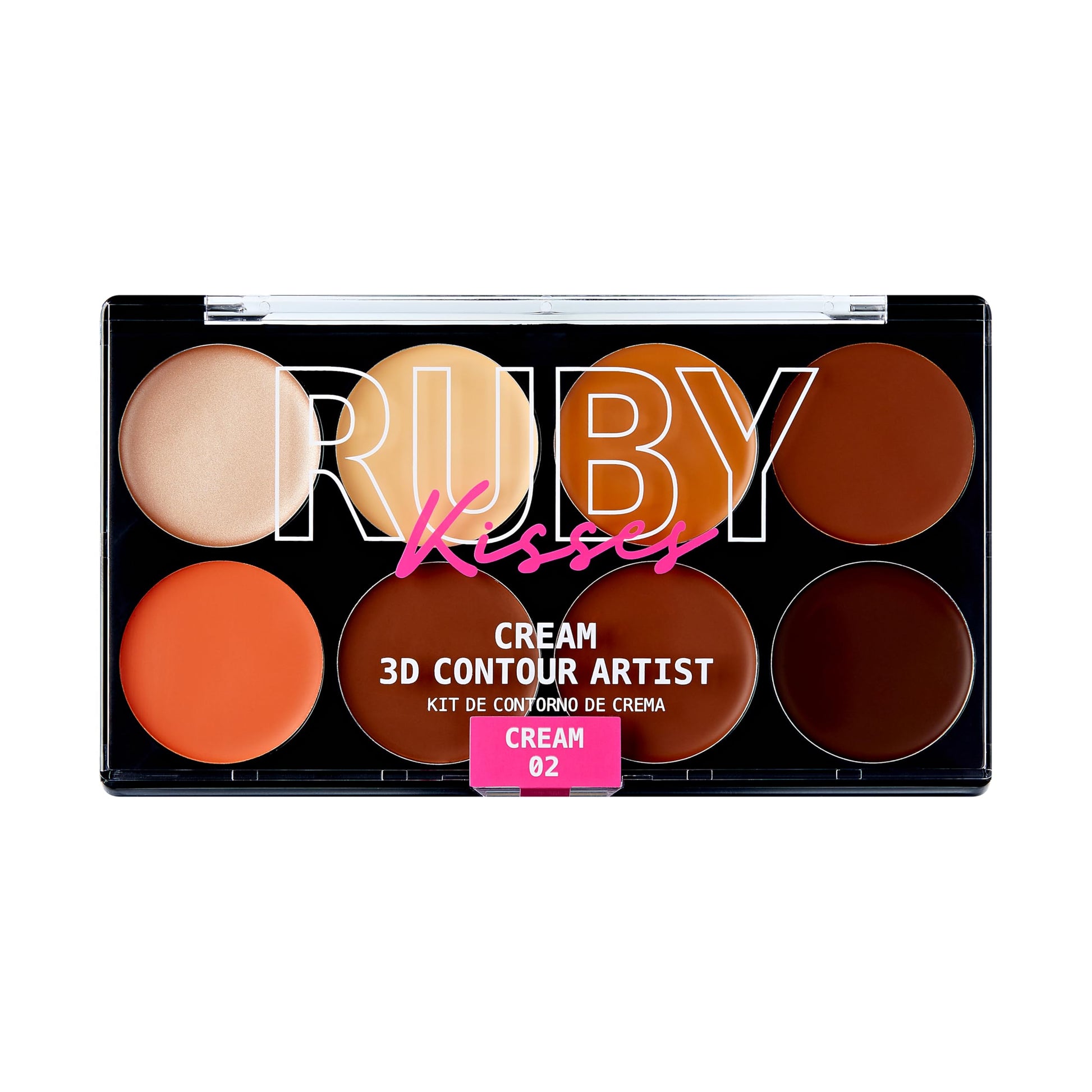 Ruby Kisses Flawless Finish with 3D Contour Cream Makeup Palette – Lightweight, Multi-Palette, Contouring Foundation, Creamy, Sculpt &amp;amp;Highlighting, Define Cheekbones (Dark Medium)