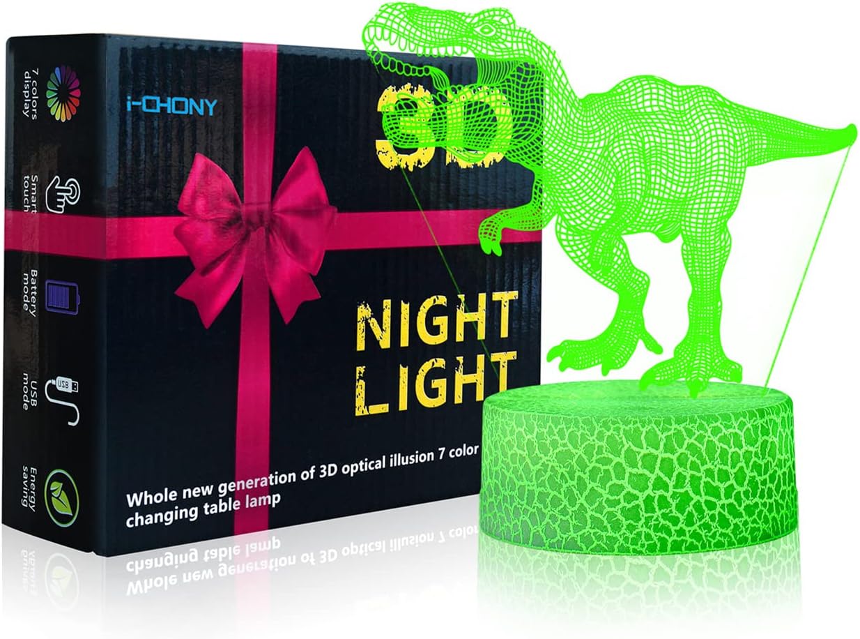 i-CHONY_Dinosaur_Toy_T-Rex_3D_Night_Light_for_Kids_16_Colors_Dimmable_Dinosaur_Led_Light_with_Remote_&_Smart_Touch_&_USB_Cable_-_Dino_Gift_for_Adults_Teens_Boys_Girls_Birthday_Christmas