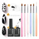 White&Black Gel Polish with Nail Art Brushes Set