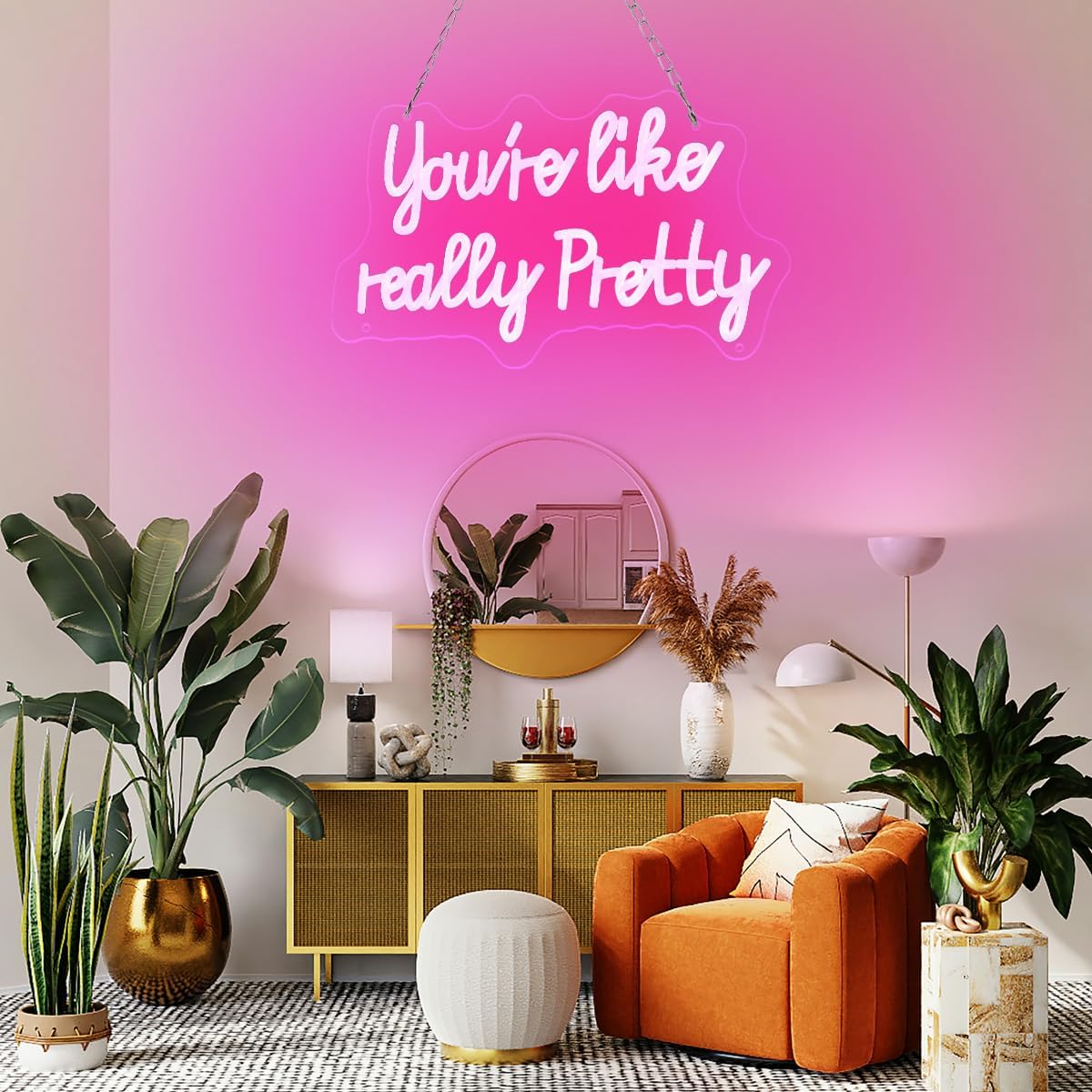 You_like_really_pretty_Led_Neon_Sign_15_*_9_inch,_Pink_neon_lights_with_USB_for_Room_decor,neon_sign_for_Wall_decor,Birthday,light_up_sign_for_wedding_sign,Bacelorette_Party,Bedroom,Gift