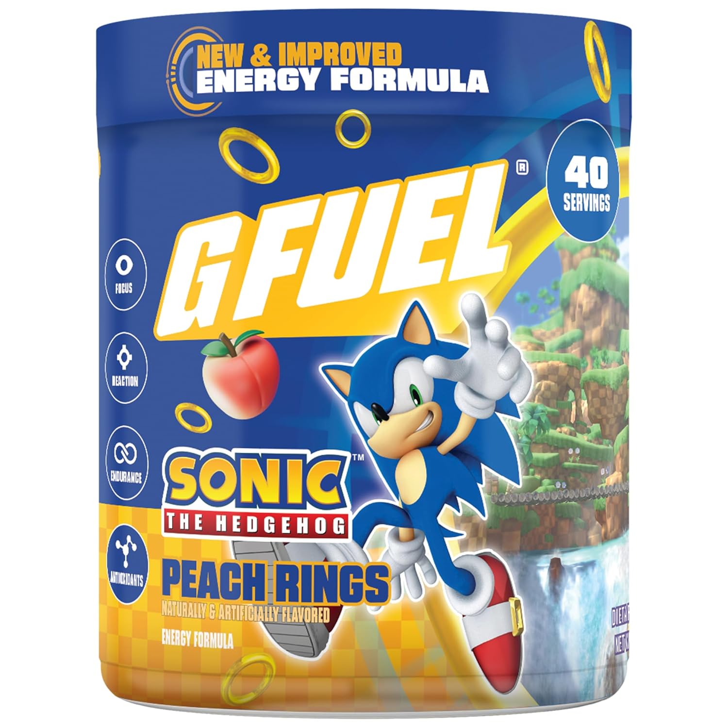 G_Fuel_Sonic_2.0_Energy_Drink_Powder,_Pre_Workout_Caffeine_Mix_for_Gaming,_Sugar_Free_Focus_Amino,_Vitamin_+_Antioxidants,_9.8oz_(Peach_Ring_Candy,_40_Servings)