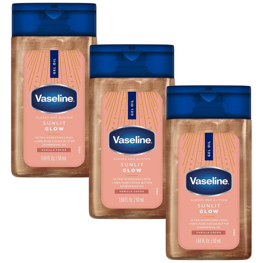 Vaseline_Glazed_and_Glisten_Sunlit_Glow_Body_Gel_Oil,_Ultra-Hydrating_Lipids_with_100%_Pure_Cocoa_Butter_and_Shimmering_Oil,_Vanilla_Cocoa_Scent,_1.69_Fl_Oz,_3_Pack
