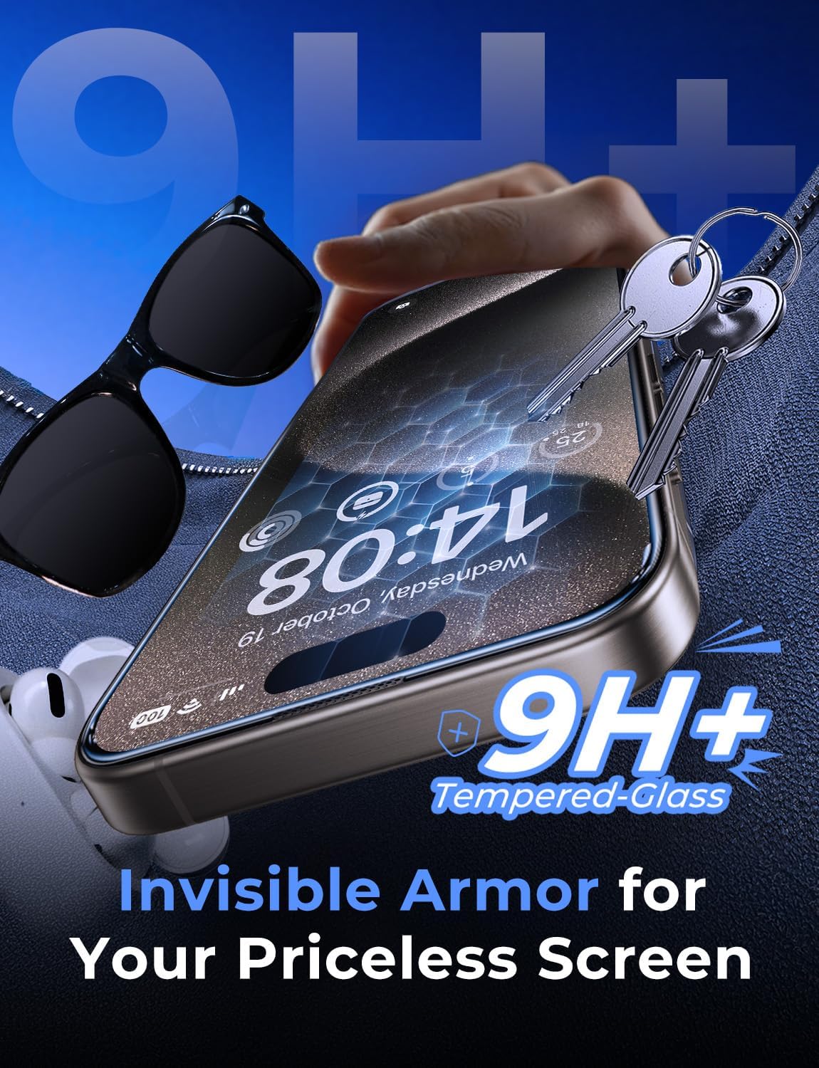 MAGIC_JOHN_2_Pack_for_iPhone_15_Pro_Max_6.7_inch_Tempered_Glass_Screen_Protector,_Auto_Dust-Elimination_Installation,_Bubble_Free,_Dynamic_Island_Compatible,_HD_Clear,_Easy_Installation
