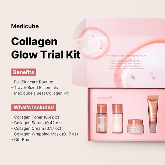 medicube_Glass_Skin_Collagen_Trial_Kit_|_Korean_Skincare_Set_and_Kit_|_Gifts_for_women_|_4-Step_Skincare_Set_for_glowy_skin_|_Travel_Size
